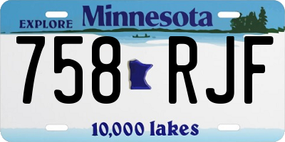 MN license plate 758RJF