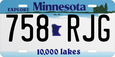 MN license plate 758RJG