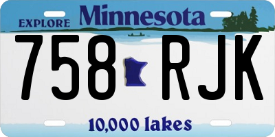 MN license plate 758RJK