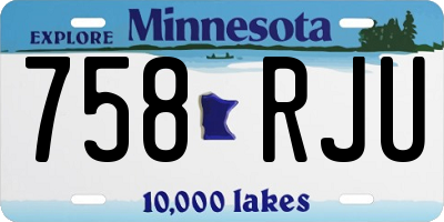 MN license plate 758RJU