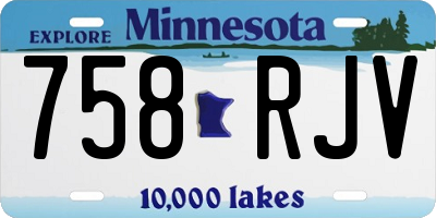 MN license plate 758RJV
