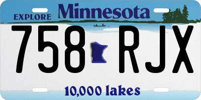 MN license plate 758RJX