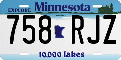 MN license plate 758RJZ