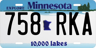 MN license plate 758RKA