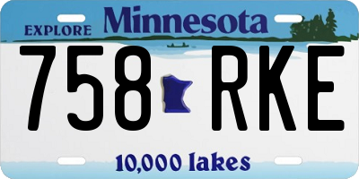 MN license plate 758RKE