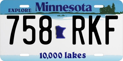 MN license plate 758RKF