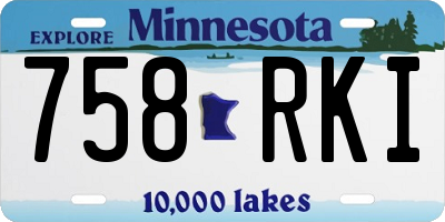 MN license plate 758RKI