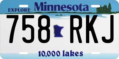 MN license plate 758RKJ
