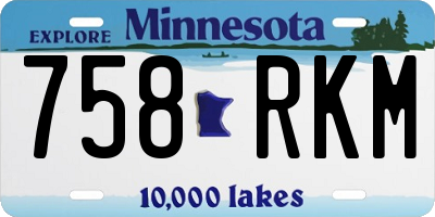 MN license plate 758RKM