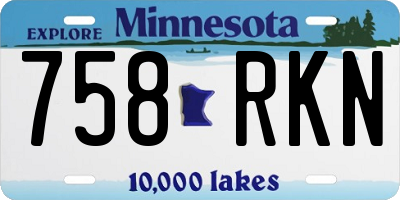 MN license plate 758RKN
