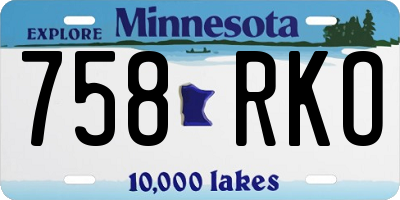 MN license plate 758RKO
