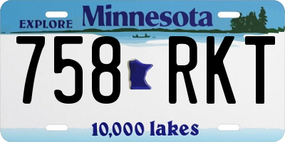 MN license plate 758RKT