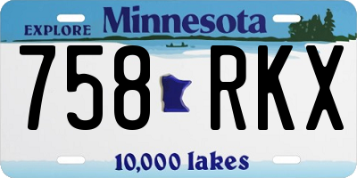 MN license plate 758RKX