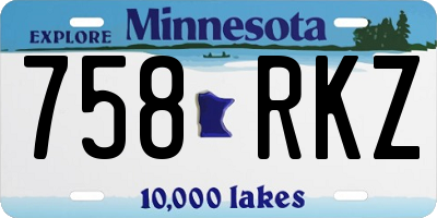 MN license plate 758RKZ