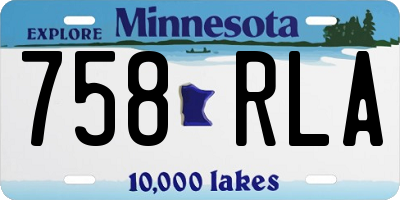 MN license plate 758RLA