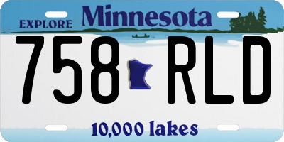 MN license plate 758RLD