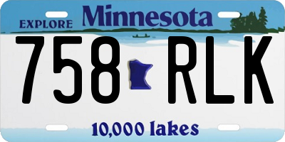 MN license plate 758RLK