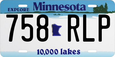 MN license plate 758RLP