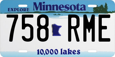 MN license plate 758RME