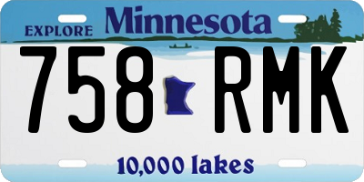 MN license plate 758RMK