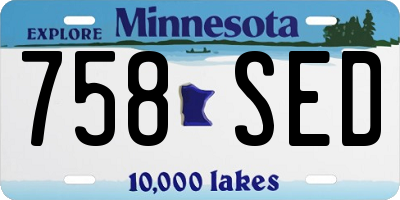 MN license plate 758SED