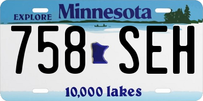 MN license plate 758SEH