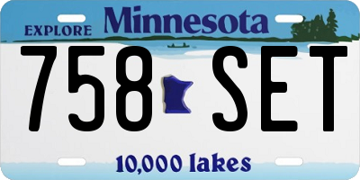 MN license plate 758SET