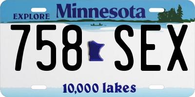 MN license plate 758SEX