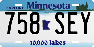 MN license plate 758SEY