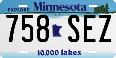 MN license plate 758SEZ