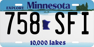 MN license plate 758SFI