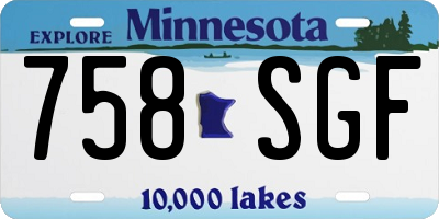 MN license plate 758SGF