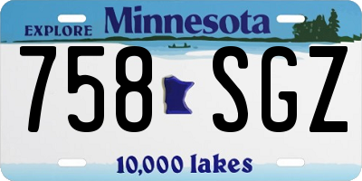MN license plate 758SGZ