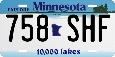 MN license plate 758SHF