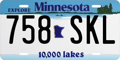 MN license plate 758SKL