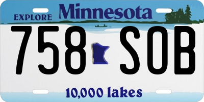MN license plate 758SOB