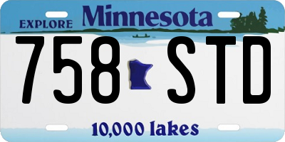 MN license plate 758STD