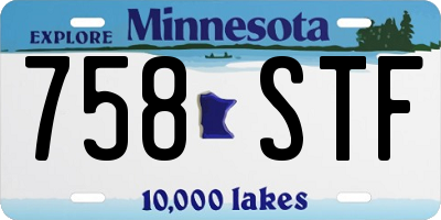 MN license plate 758STF