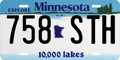 MN license plate 758STH