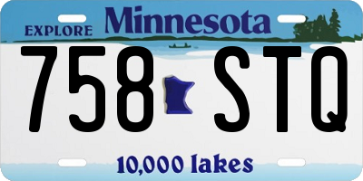 MN license plate 758STQ