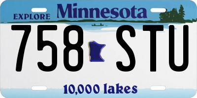 MN license plate 758STU
