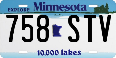 MN license plate 758STV