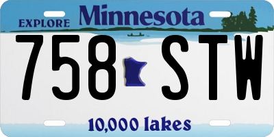 MN license plate 758STW