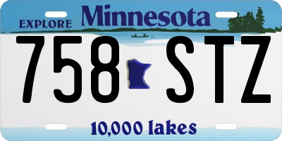 MN license plate 758STZ