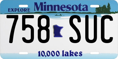 MN license plate 758SUC