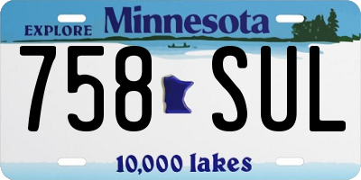 MN license plate 758SUL