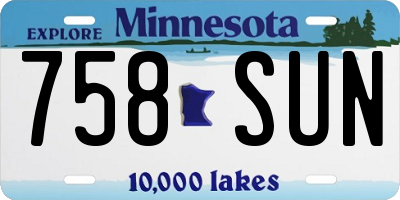 MN license plate 758SUN