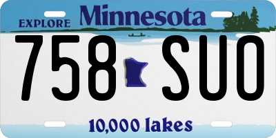 MN license plate 758SUO