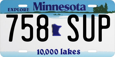MN license plate 758SUP