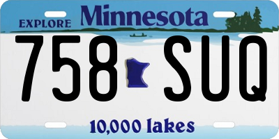 MN license plate 758SUQ